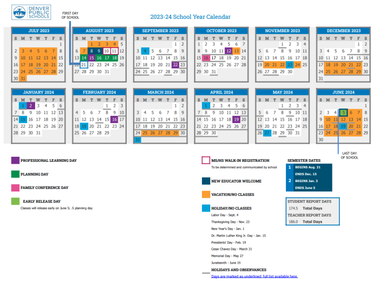 Bromwell Elementary » DPS 2023 2024 Calendar is here!